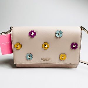 NWT Kate Spade tan/ pink cross body Bag w/ Studs